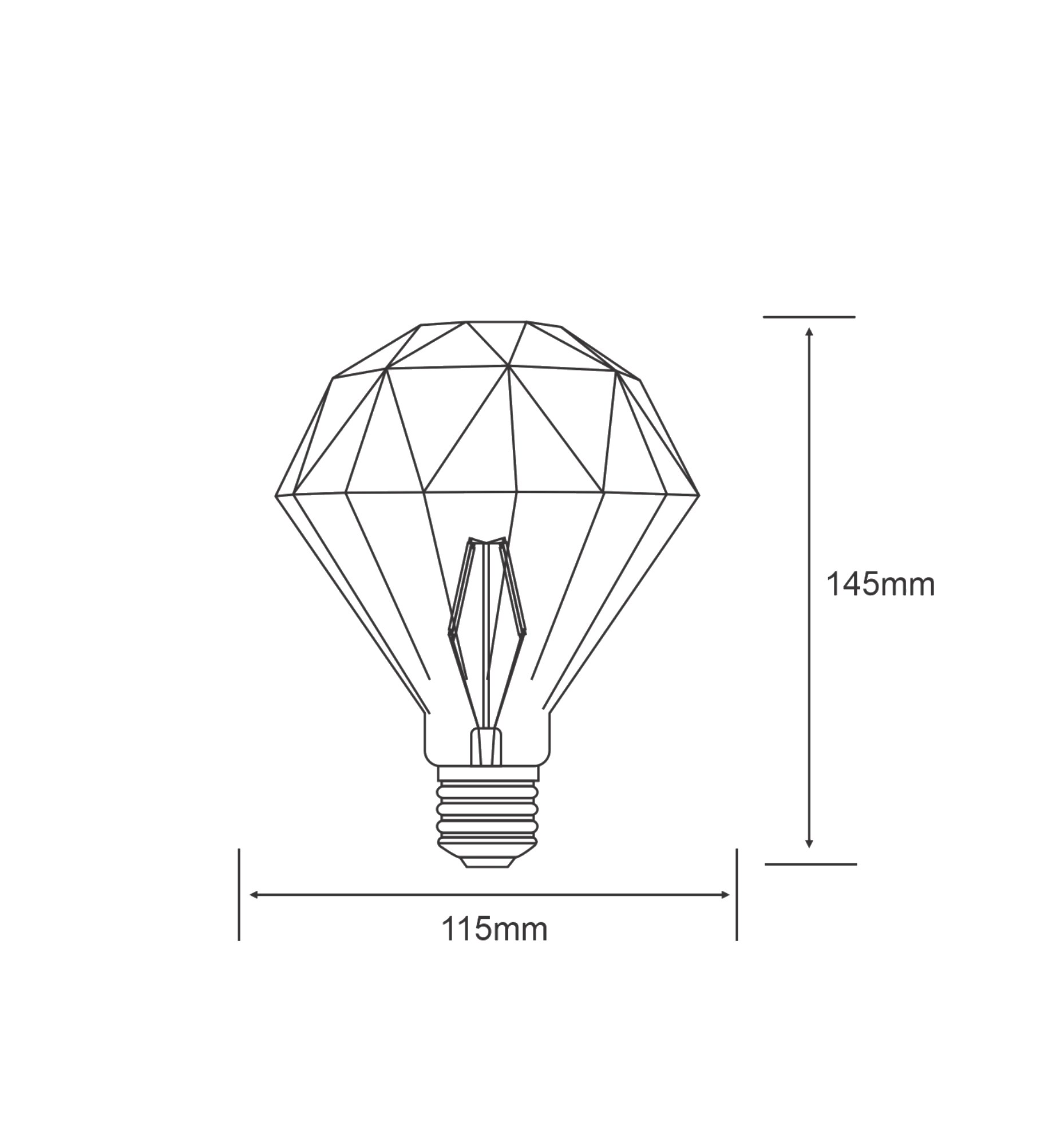 Classic Style LED Diamond E27 Dimmable 4W 2100K 200lm 4600302  Luxram Classic Style